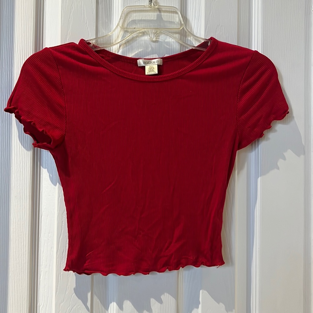 Red crop top